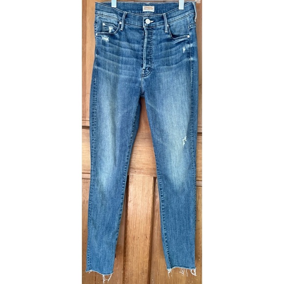 Mother Stunner Ankle Fray Buttonfly in Graffiti Girl Jeans 27 - Picture 2 of 11